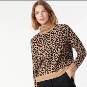 J. crew Leopard Print Turtleneck Sweater